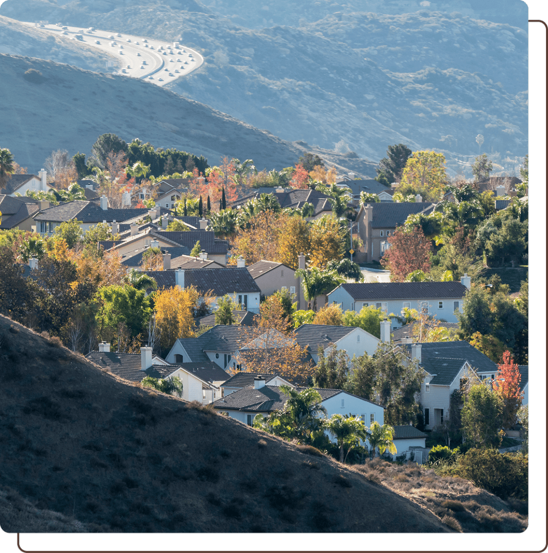 A view of the town from above.